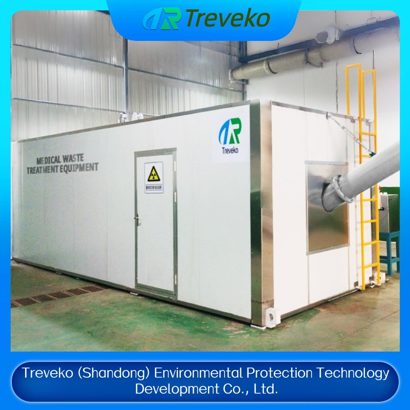 Industrial Microwave Shredding/Disinfection Machine for Pathogen Inactivation in Medical Waste
