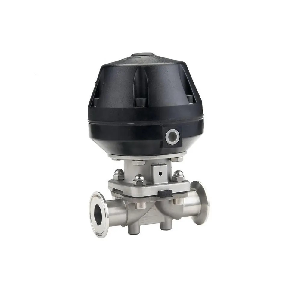 316L Sanitary Aseptic Diaphragm Valve Tri Clamp Connection Pneumatic Diaphragm Control Valve