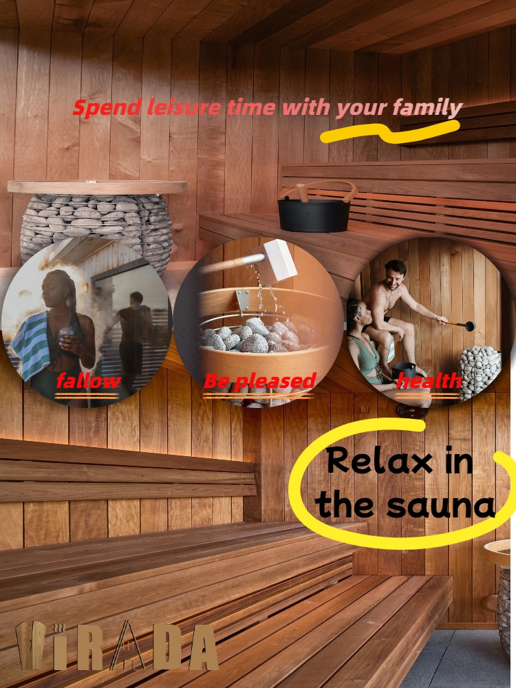 Large Size Outdoor Sauna Cabin House for 6-8 Person with Glass Door and Finland Design