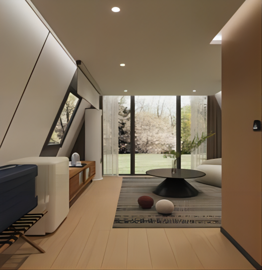 Double-Layer Triangular Intelligent Space Capsule Waterproof Steel Material Container House for Camping Accommodation