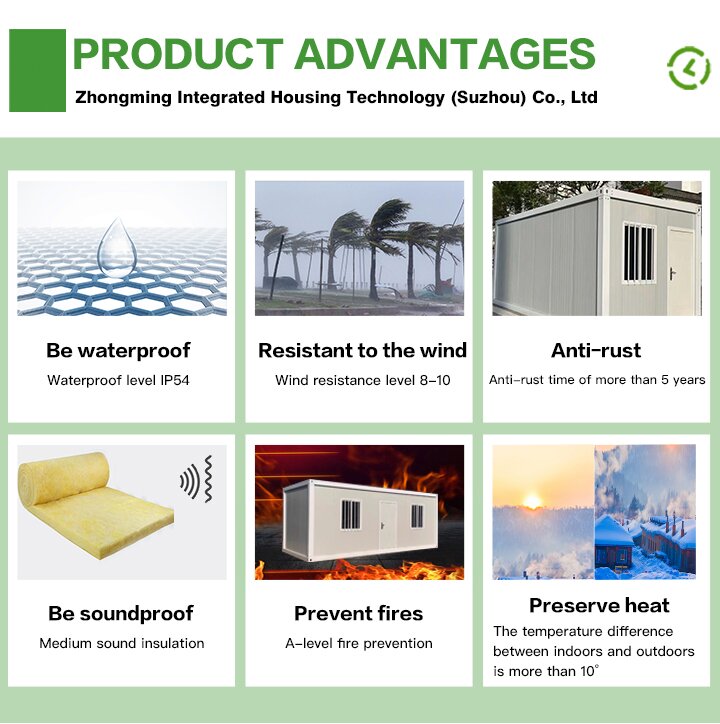 Portable Modular Living Tiny Mobile Home Prefab Detachable Container House High Quality Dormitory With Bathroom and Toilet