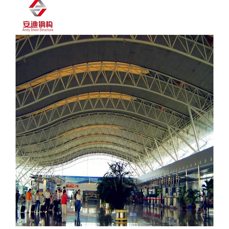 Prefabricated Steel Pipe Truss Structure Airport Waiting Room Hall /Terminal Roof Shed Building