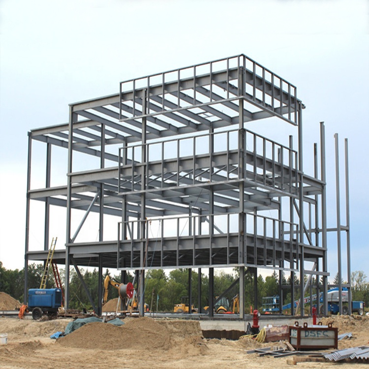 Modern Two-Story Steel Structure Building Industrial Design for Office Workshop Supermarket Carport Park Kitchen Bathroom Use