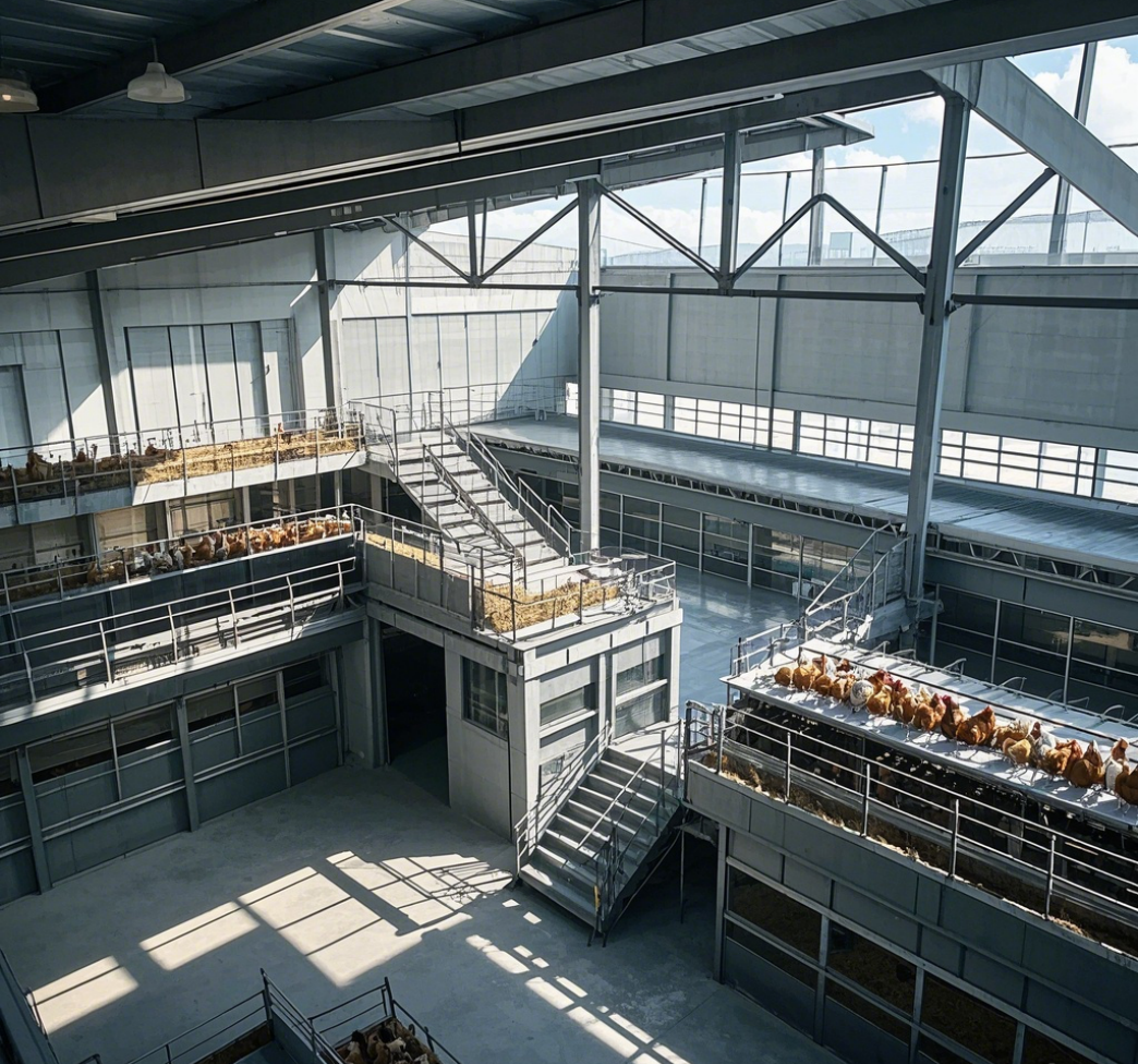 Low-cost Modern Light Prefabricated Steel Structure Farm Buildings for Sheep Goats Cows Horses with Customized Color