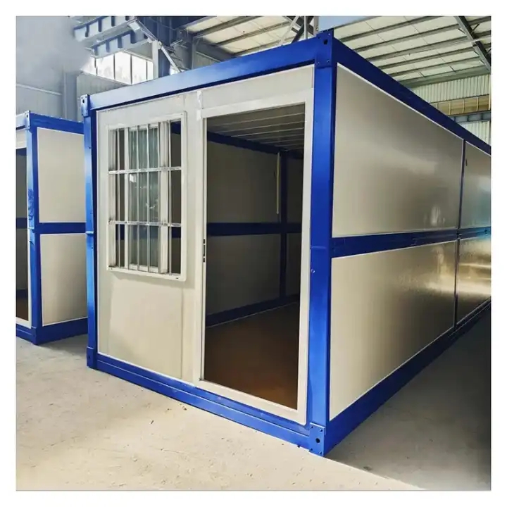 20ft Foldable Container Office Sandwich Panel Prefab Folding Mobile Home Dormitory Oil Camp Field Container House