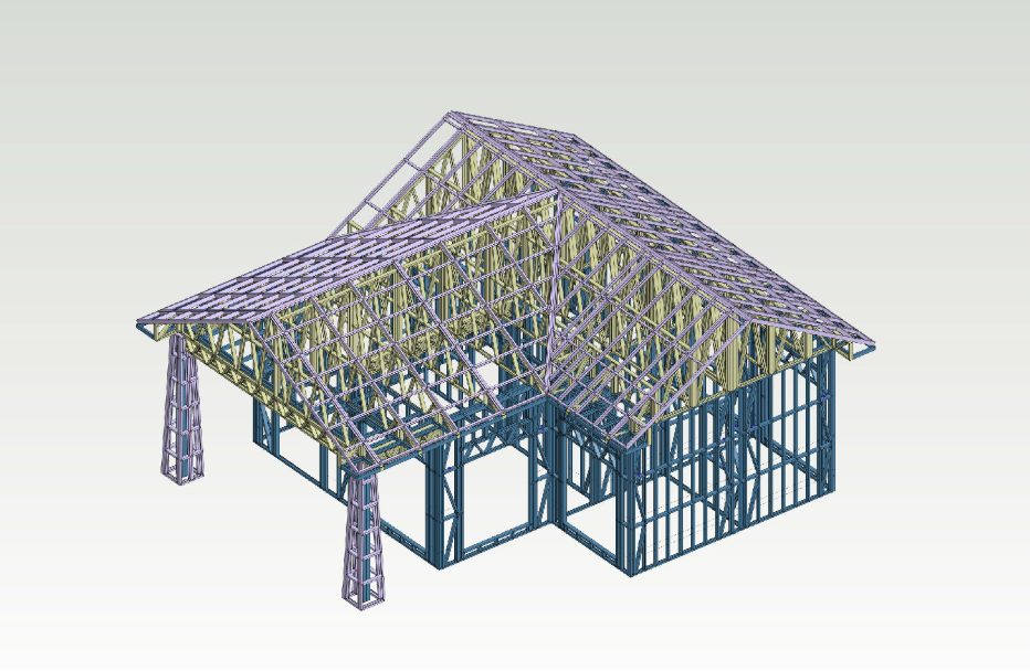 Light Steel Frame Prefabricated House Kit Steel Frame House for Villa and Apartment Modular Construction