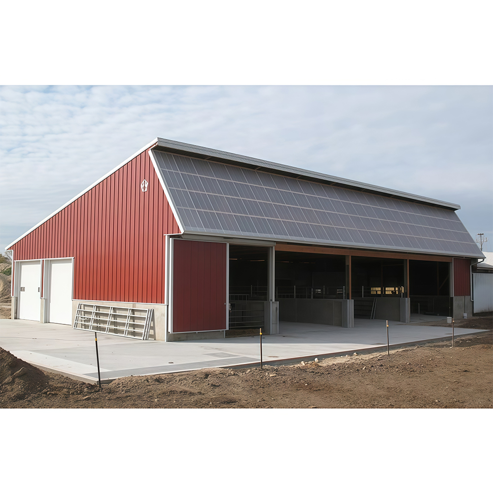 Durable Construction Modern Design Prefabricated Steel Cattle Shed Poultry Farmhouse