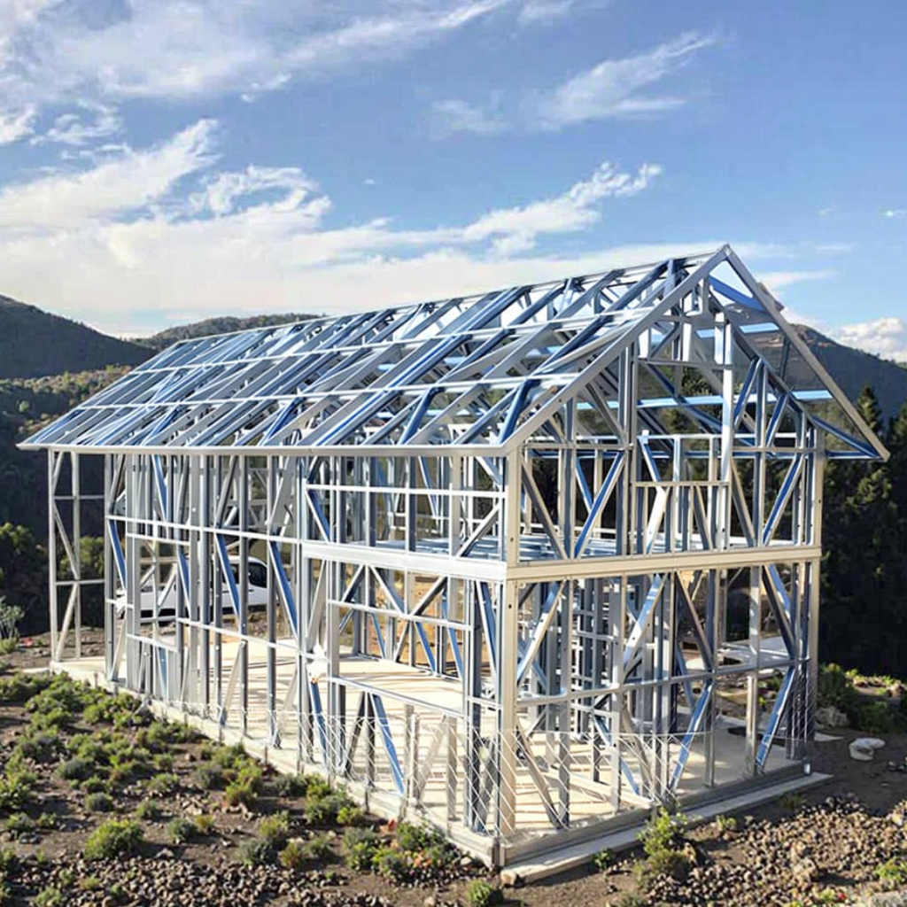 High Quality G550 Light Steel Frame House Kits Prefab House Metal Frame Fast Assembly Frames Purlin House Buildings 2 Bedrooms