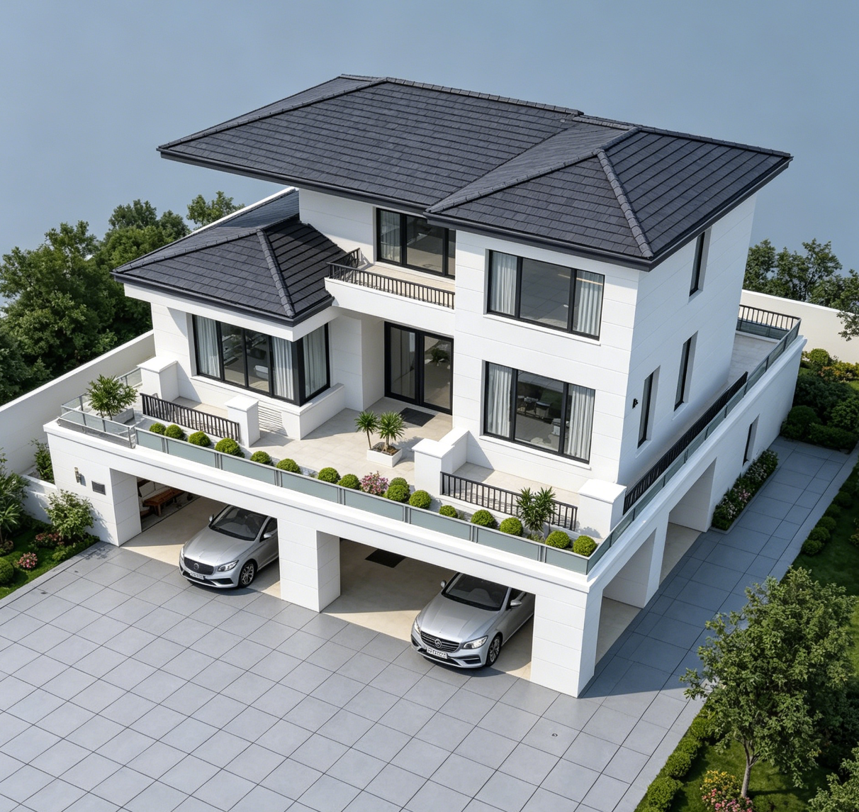 Prefabricated Light Gauge Steel Structure Villa Suitable for Modern Multi-story Houses in Residential Areas
