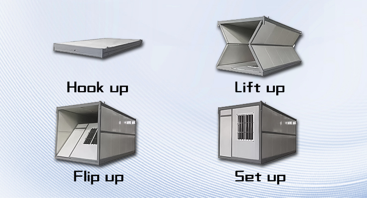 Folding container house structural frame