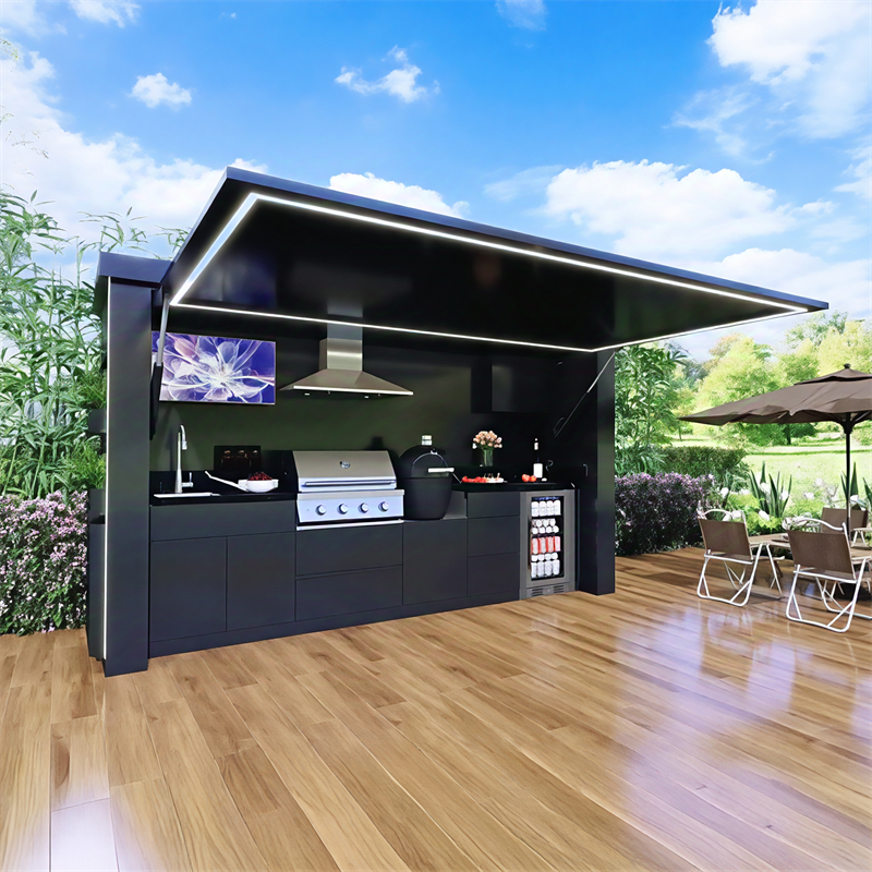 New Design Tiny House Outdoor Mobile Kitchen Prefab Kitchen House With Automatic Door
