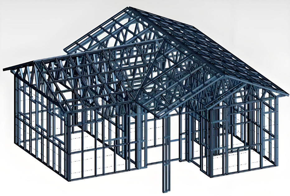Light Steel Frame Prefabricated House Kit Steel Frame House for Villa and Apartment Modular Construction