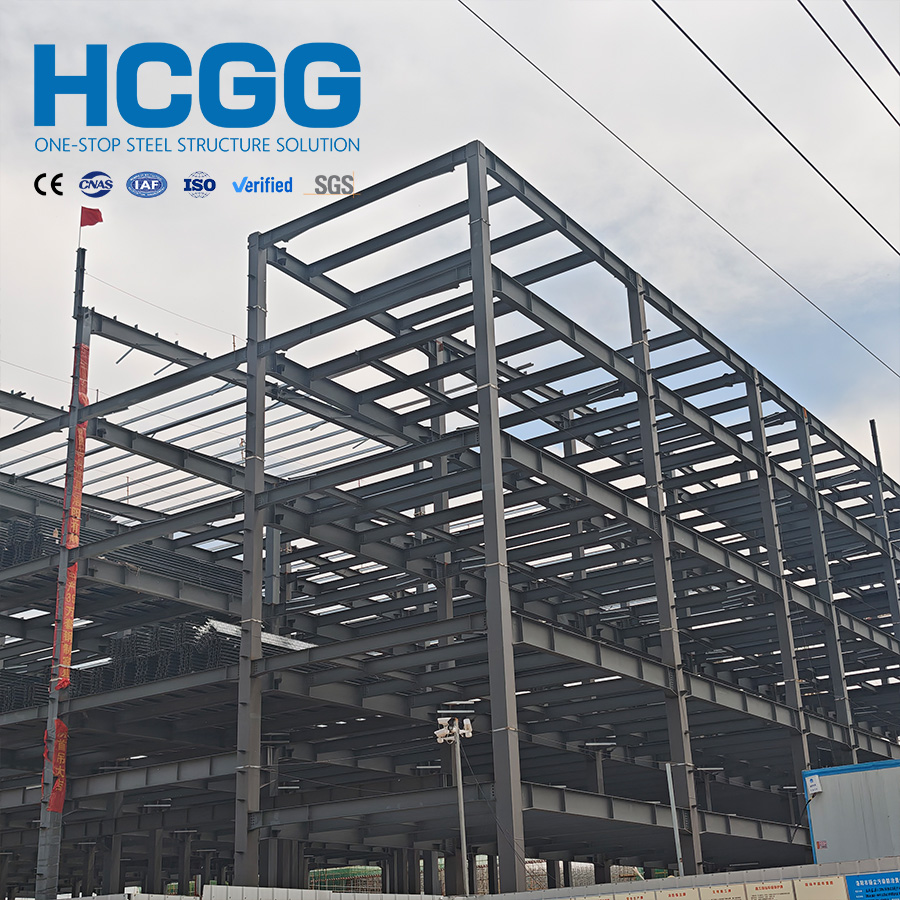 Large Steel Frame Office Building 3 5 7 Storey Commercial Complex Turnkey Solution Multi-story Steel Structure Buildings Factory