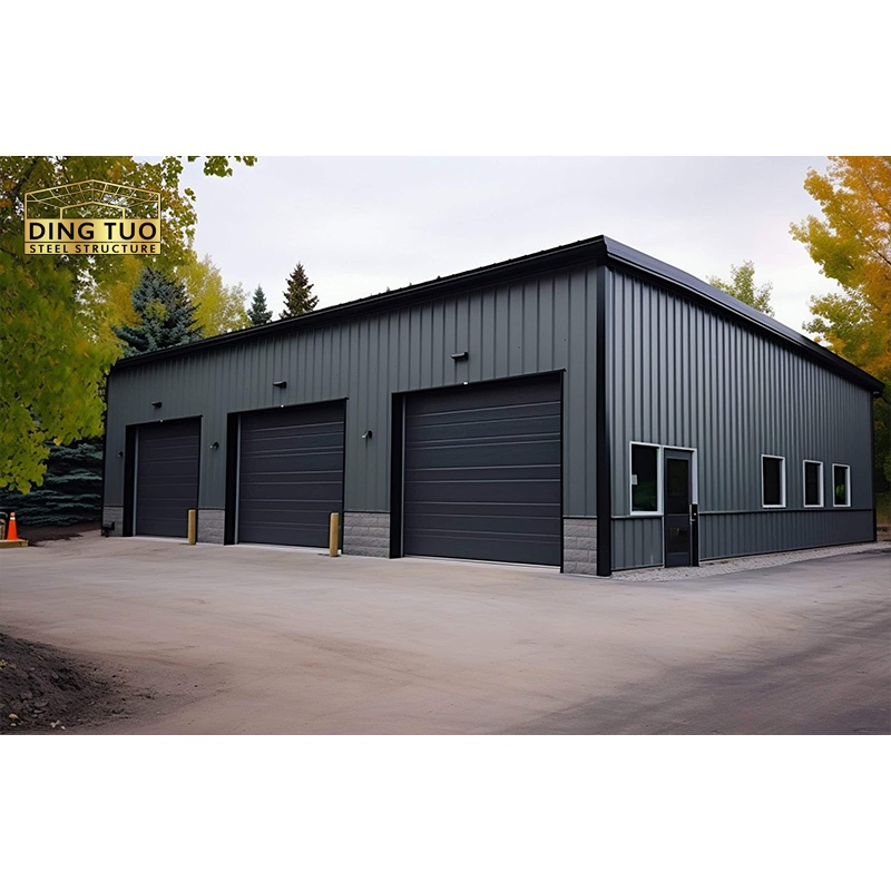 Prefabricated Small Light Steel Structure Warehouse &amp; Garage Building Kit with Cutting Service Q345 Grade