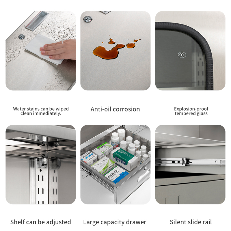 Modern Designed Stainless Steel Medical Cabinet with Safety Lock and Anti - Corrosion Function Ideal for Hospitals and Clinics