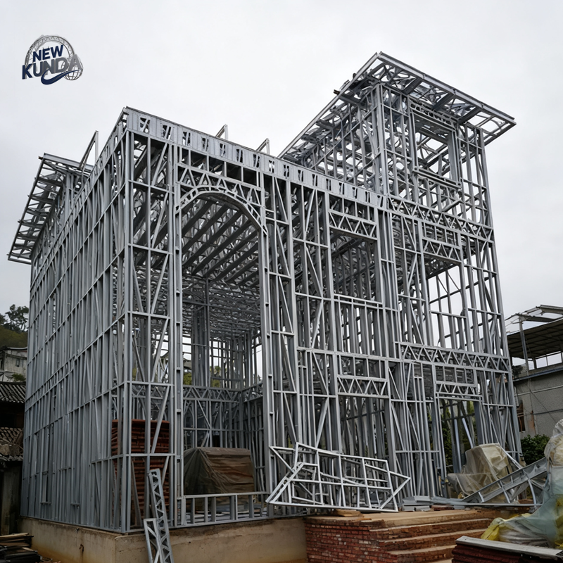 Steel frame villa design elevation