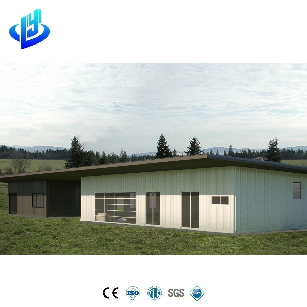 Modern Prefabricated Light Steel House with Amenities Steel-Structured Vacation Cottage for USA for Mall &amp; Workshop