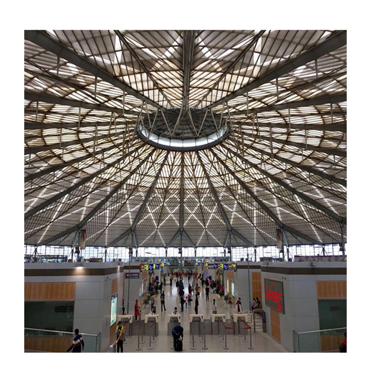 Prefabricated Steel Pipe Truss Structure Airport Waiting Room Hall /Terminal Roof Shed Building