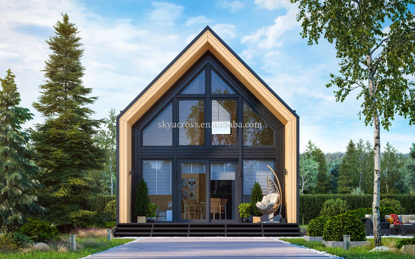 Customized A-shaped 40ft 2-Storey Portable Steel Modular Prefabricated Villa For Family Home Hotel Or Tiny Container House