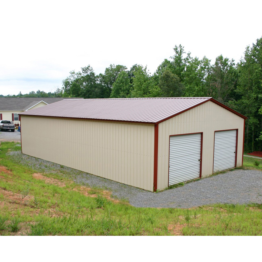 Customized Design Black Outdoor Metal Garage Storage Shed Steel Structure Building Kit For Car And Warehouse Use