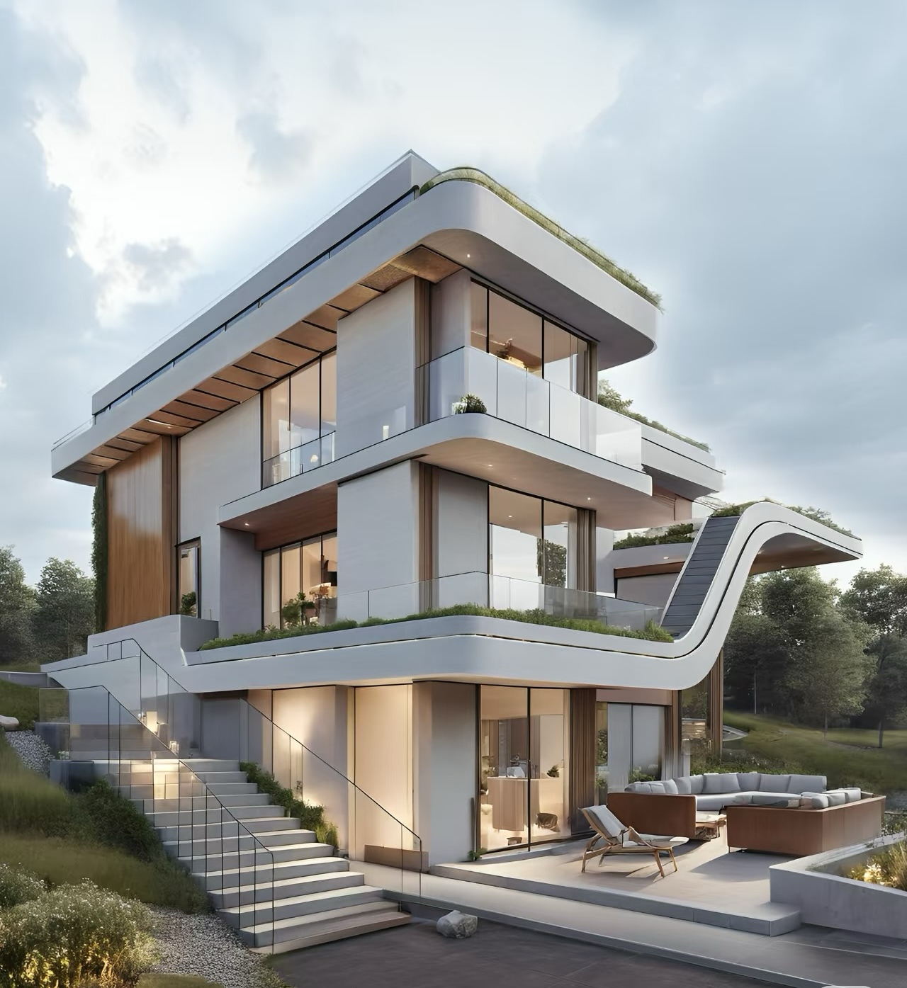 BY Luxury Steel Structure Villa And House Design Heavy Processing Service (Q345/Q235 Grade)-Welding Cutting Bending