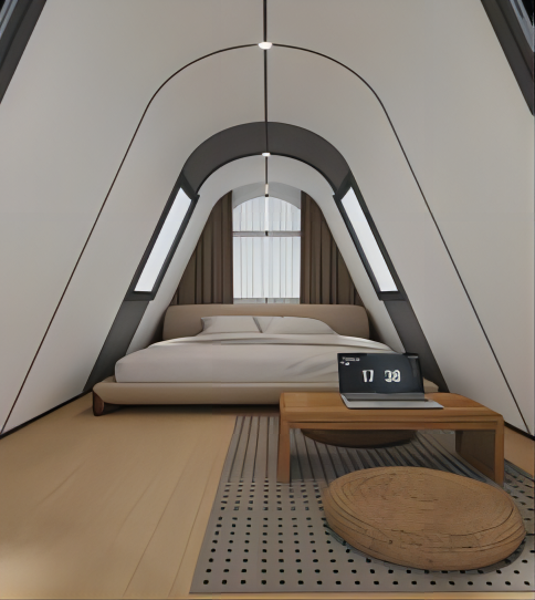 Double-Layer Triangular Intelligent Space Capsule Waterproof Steel Material Container House for Camping Accommodation
