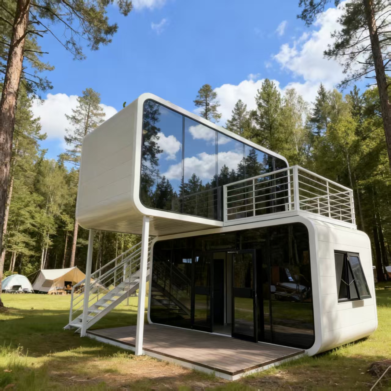 Sinoy 40ft/20ft Steel Sandwich Panel Apple Cabin Container House-Modern Villa Outdoor Hotel Office Solution Home Bar Hospital