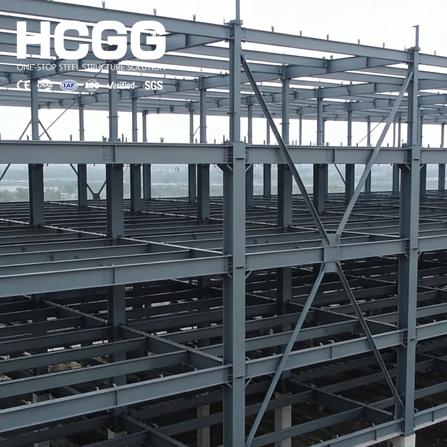 Large Steel Frame Office Building 3 5 7 Storey Commercial Complex Turnkey Solution Multi-story Steel Structure Buildings Factory
