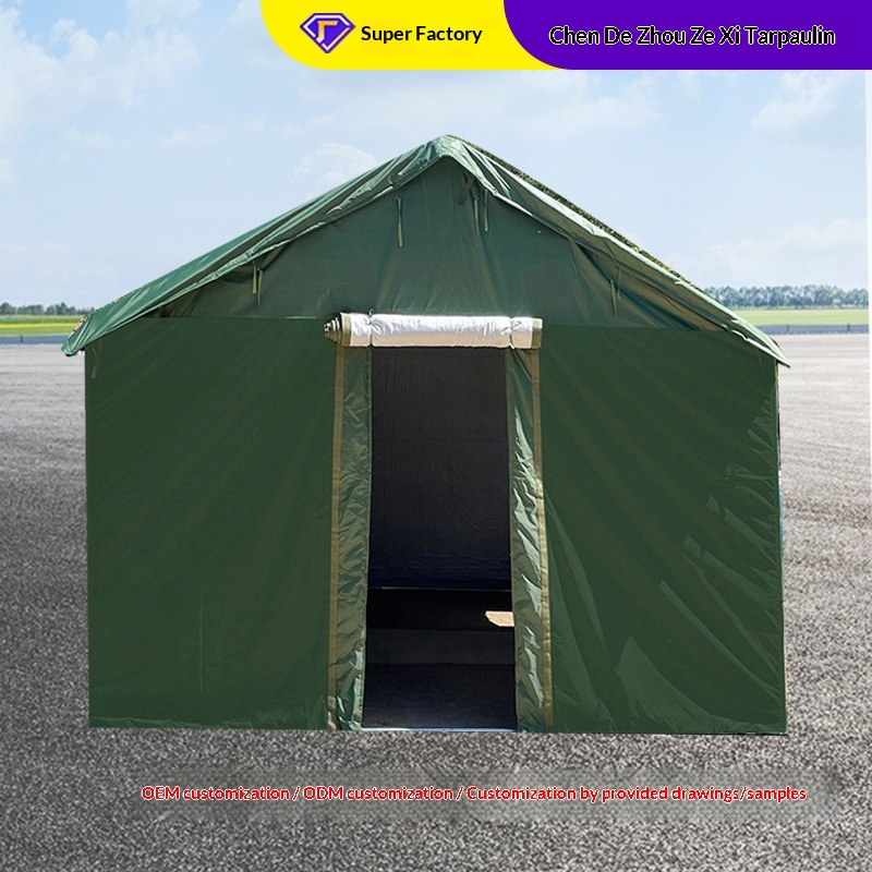 Outdoor Construction Site Rainproof Oxford Cloth Double Layer Four-season Tent Housing Emergency Disaster Relief Windproof Warm