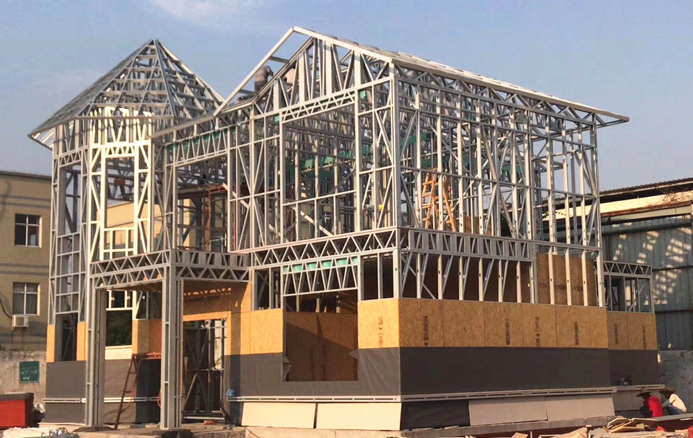 Customizable Galvanized Steel Structure Prefab Villa 1 Year Warranty Onsite Installation Online Support Modern Design 3D Model