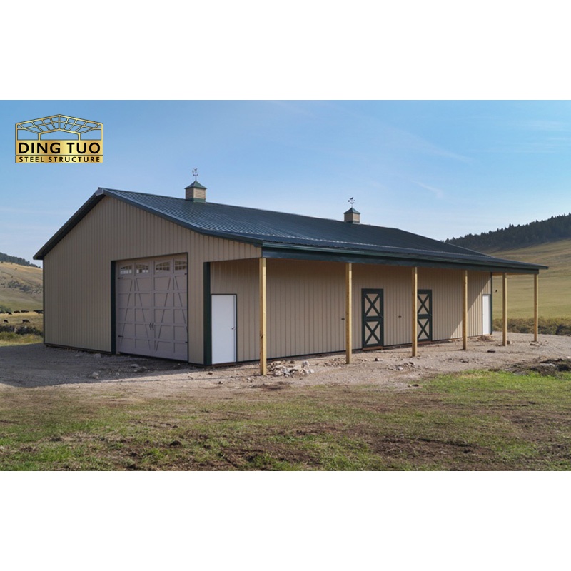 Prefabricated Small Light Steel Structure Warehouse &amp; Garage Building Kit with Cutting Service Q345 Grade