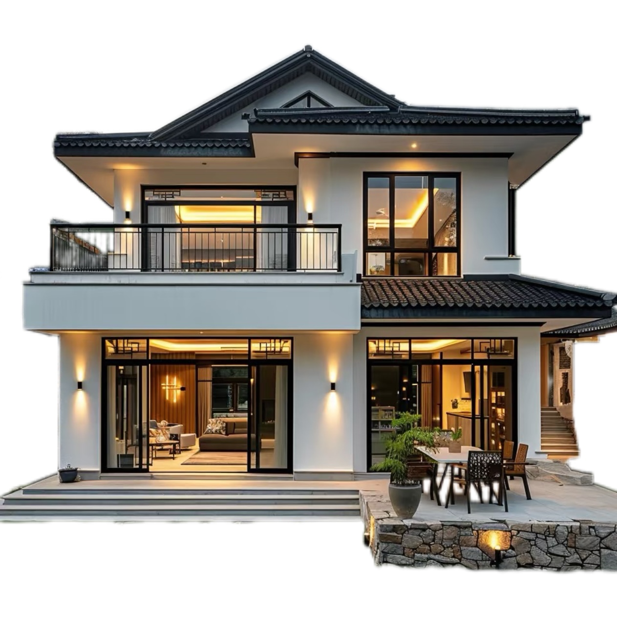BY Luxury Steel Structure Villa And House Design Heavy Processing Service (Q345/Q235 Grade)-Welding Cutting Bending