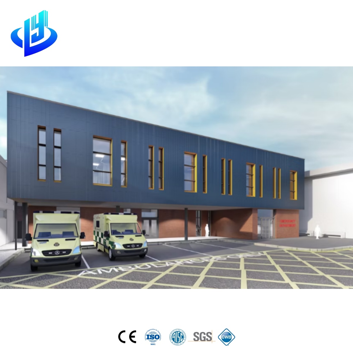 Prefabricated Steel Structure Hospital Public Project Modern Hospital OEM Steel Frame Medical Office Building