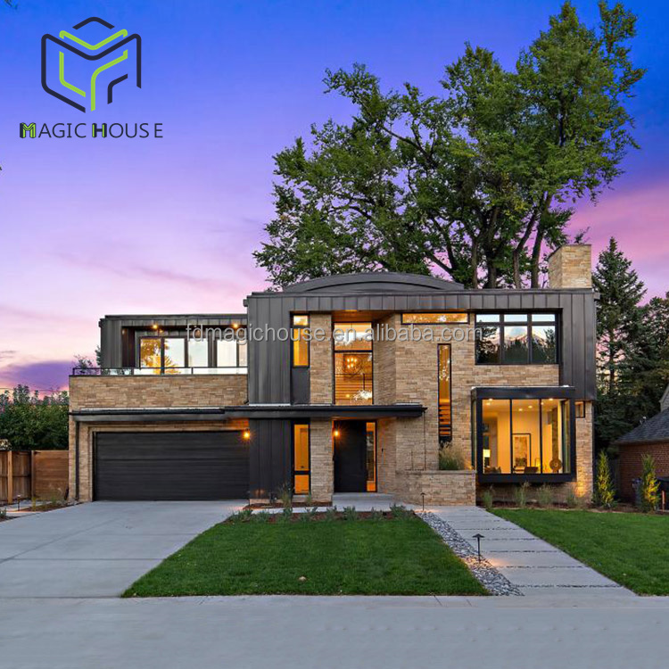 Magic House Light Steel Villa in America Luxury Prefab Fast Construction Light Steel Structure