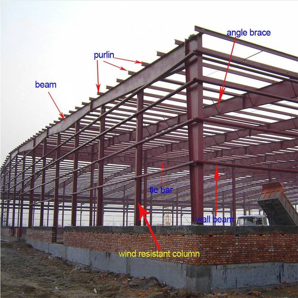 Q355 Grade Prefab Steel Warehouse Prefabricated Steel Structure Building For Workshops Light Welded Cut Bended