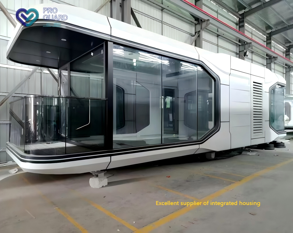 40ft Solar Powered Smart Capsule Space Cabin Tiny House Space Capsule House With Trailer