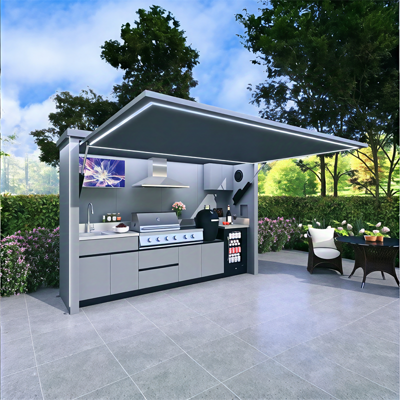 New Design Tiny House Outdoor Mobile Kitchen Prefab Kitchen House With Automatic Door