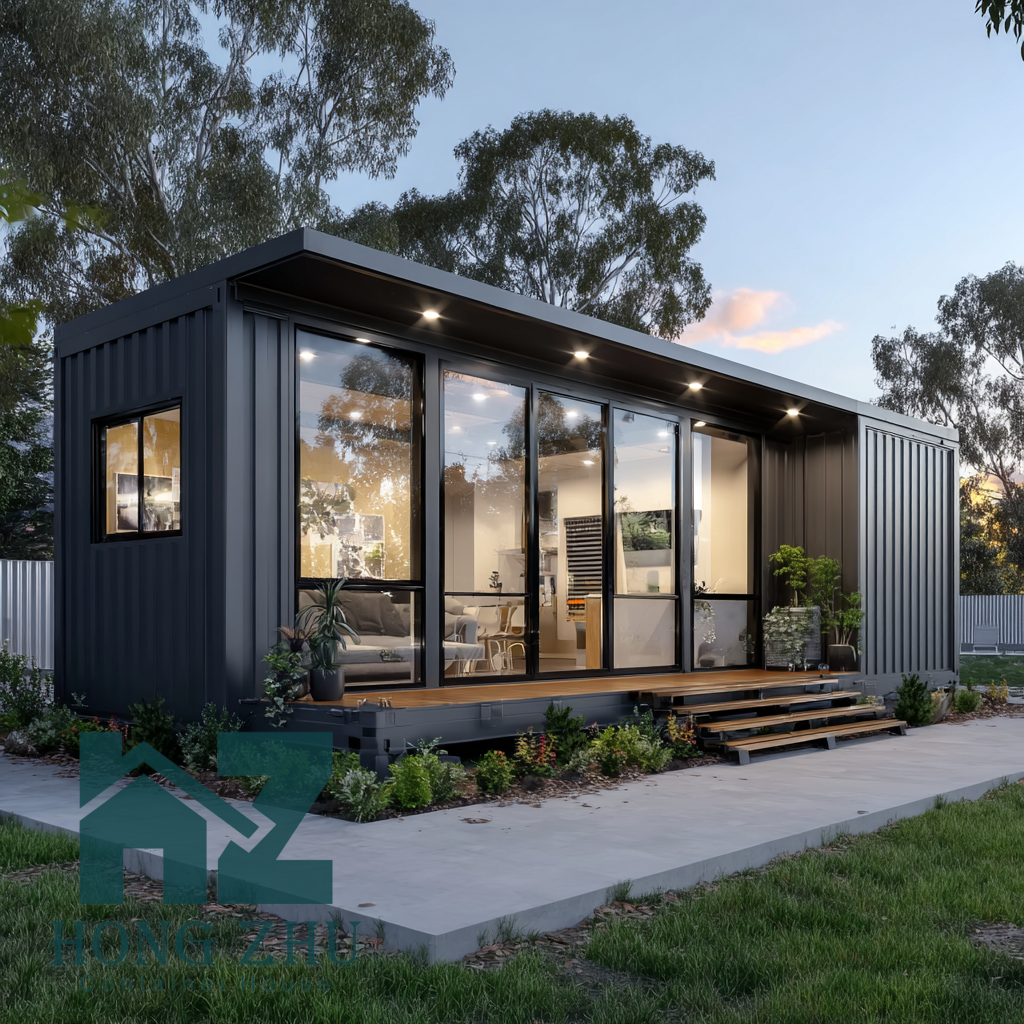 DYHZCE China Export Contemporary Design Prefab Hunting Cabin Durable Steel Wilderness Shelter Basic Amenities Black Container