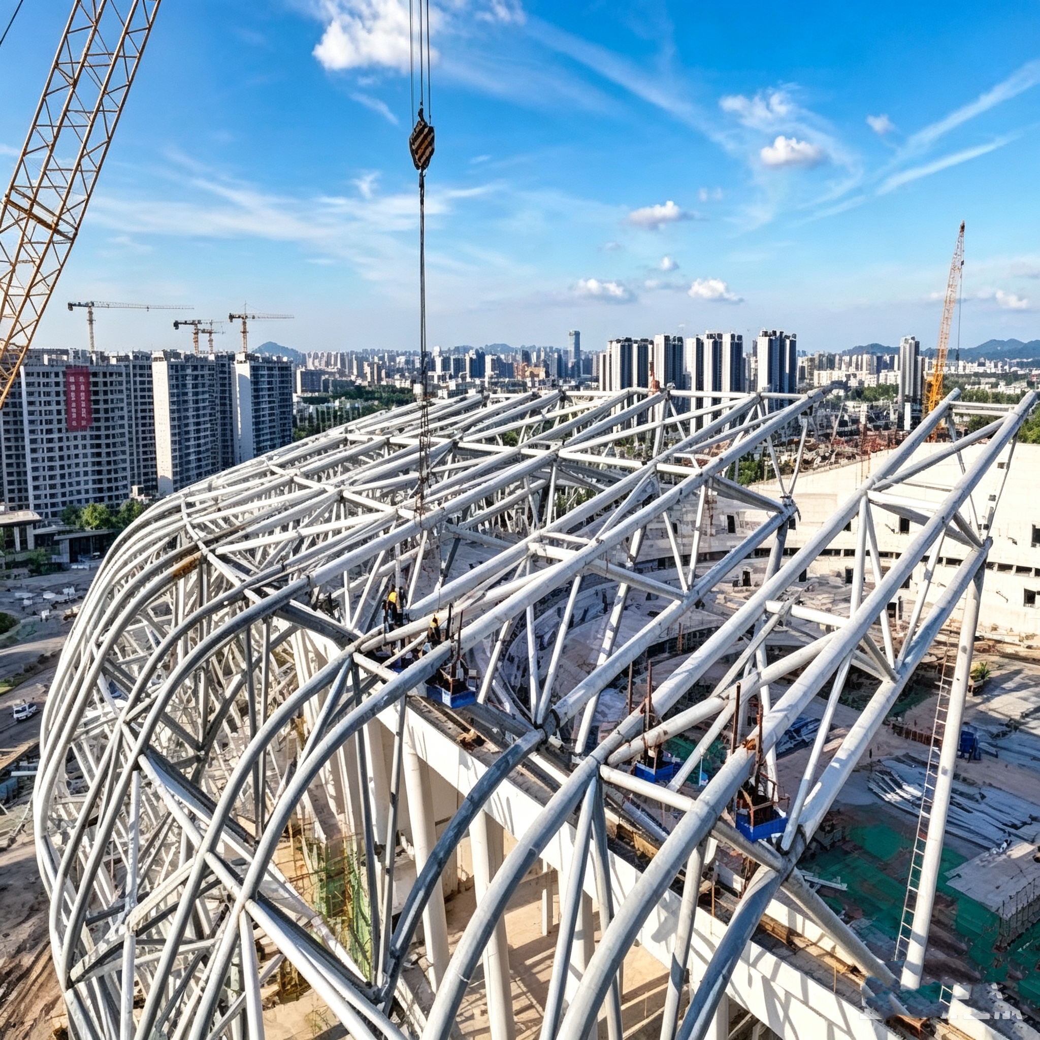 Corrosion-resistant Custom Size Prefabricated Steel Sports Stadium Industrial Building Metal Steel Structure