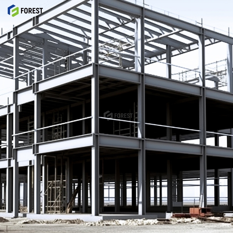 Modular Heavy Steel Frame School Dormitory Building with Fireproof Partition Reinforced Beams Welding &amp; Cutting Services