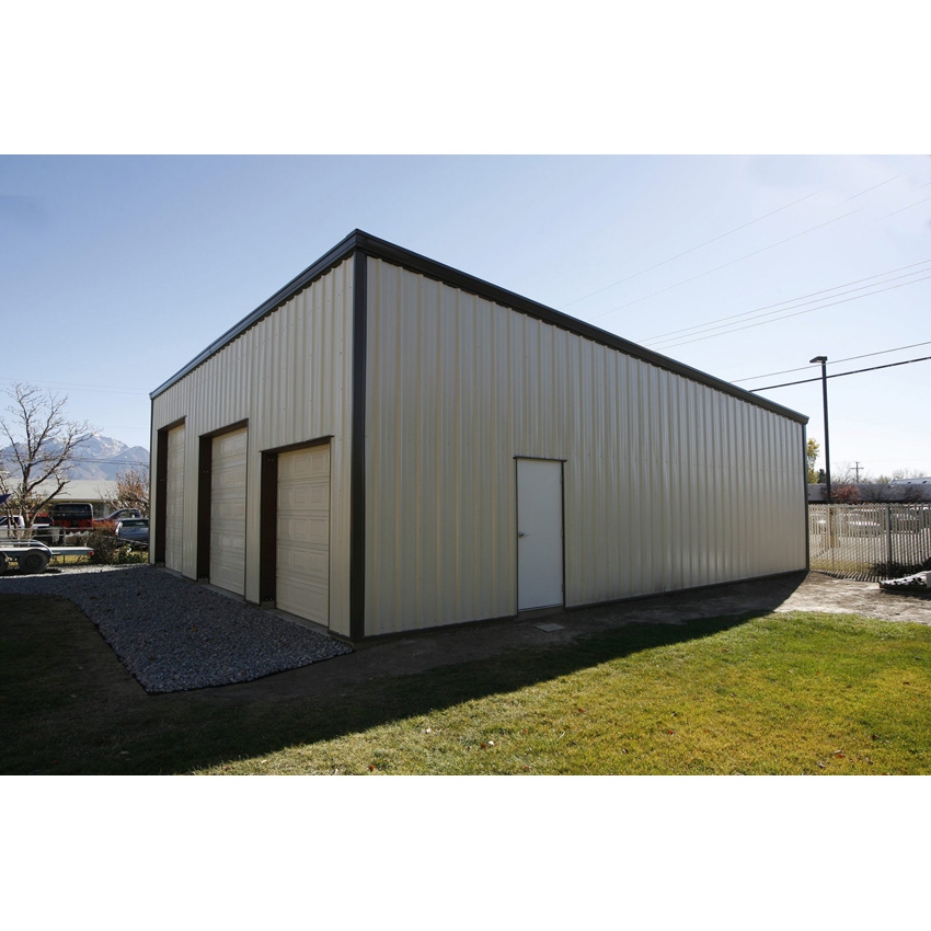 Customized Design Black Outdoor Metal Garage Storage Shed Steel Structure Building Kit For Car And Warehouse Use