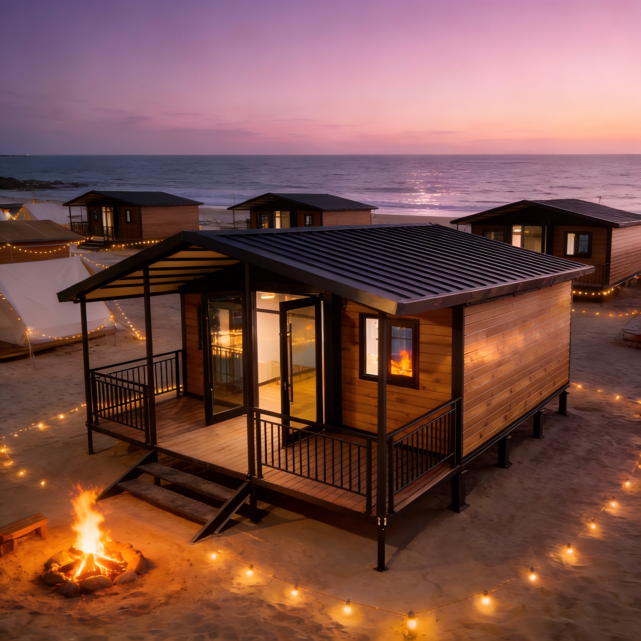 Portable Luxury Expandable Steel Container House for Resort Camping &amp; Apartment Living with Modern Design