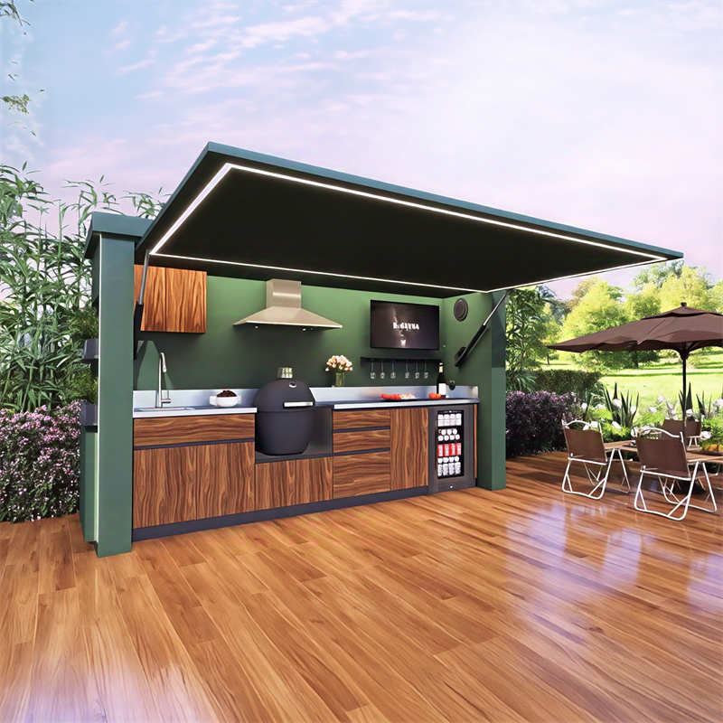 New Design Tiny House Outdoor Mobile Kitchen Prefab Kitchen House With Automatic Door