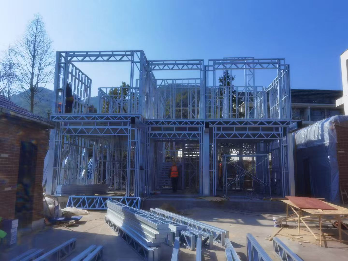 Light Steel Luxury Villa Prefabricated Steel Structure House with Modern Design for Home Office &amp; Hotel Use 1 Year Warranty