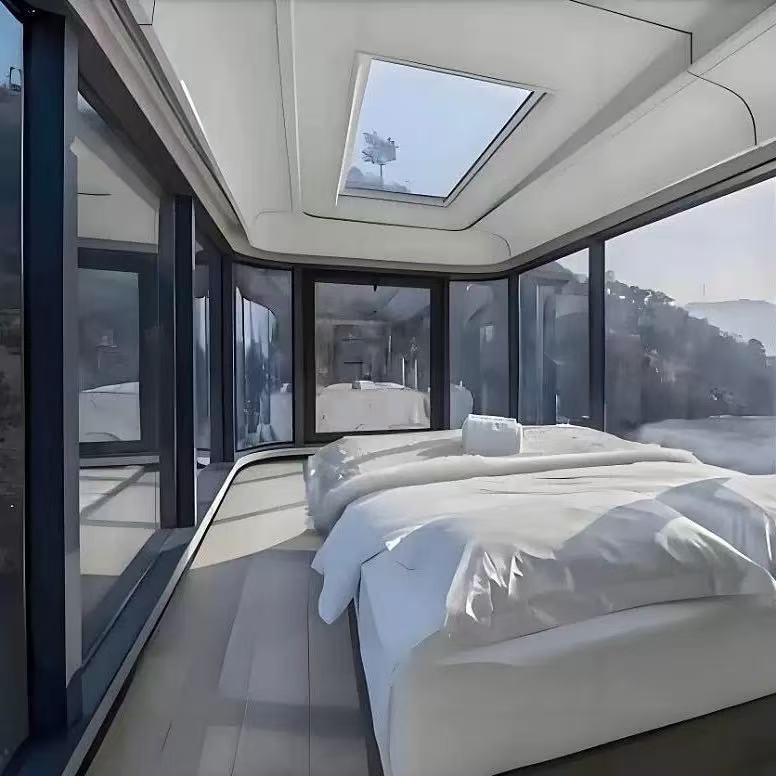 Modern Luxurious Steel Sandwich Panel Prefabricated Villa Camping Capsule House with Intelligent System