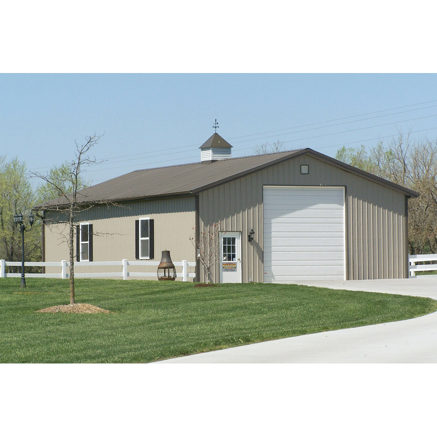 Customized Design Black Outdoor Metal Garage Storage Shed Steel Structure Building Kit For Car And Warehouse Use