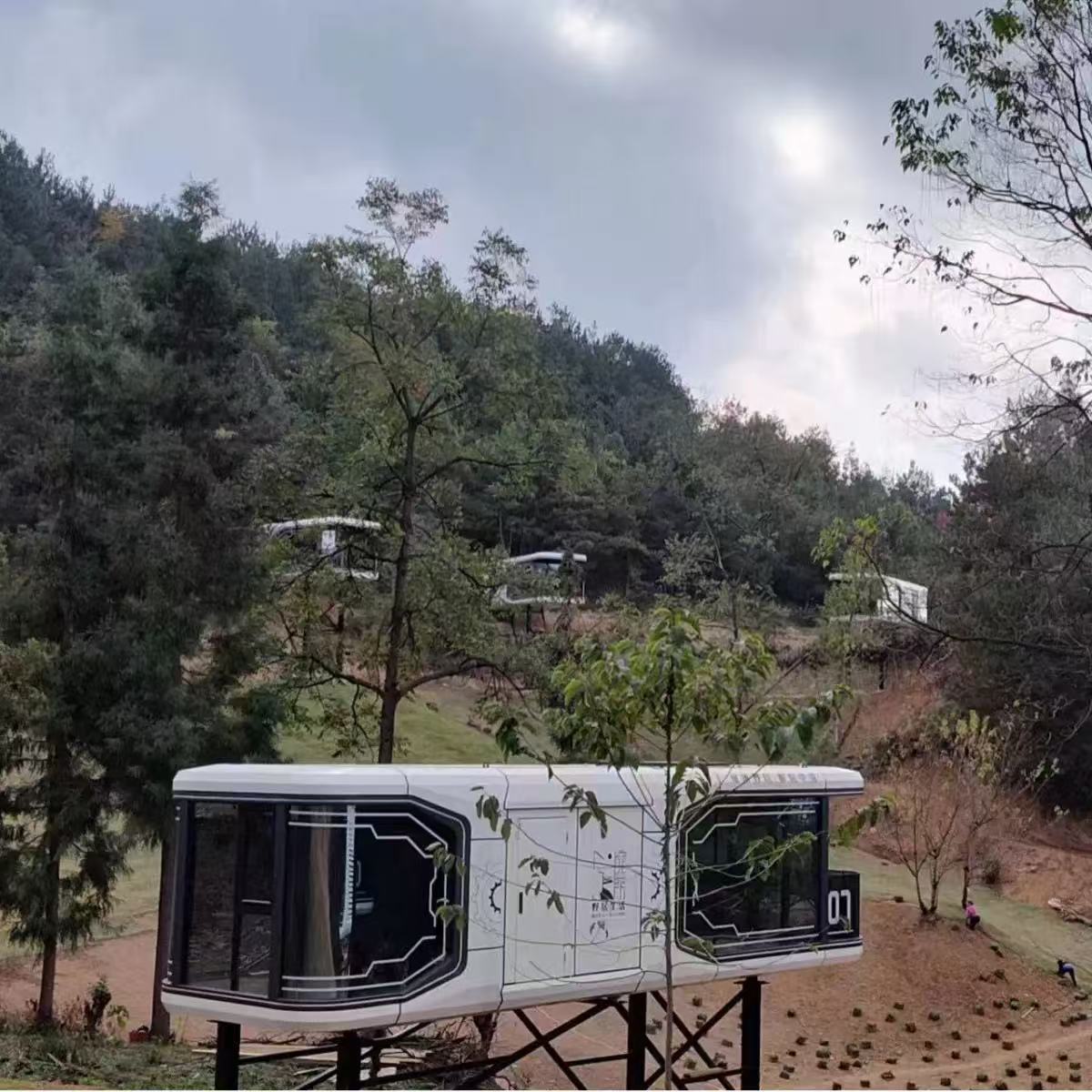 Modern Luxurious Steel Sandwich Panel Prefabricated Villa Camping Capsule House with Intelligent System