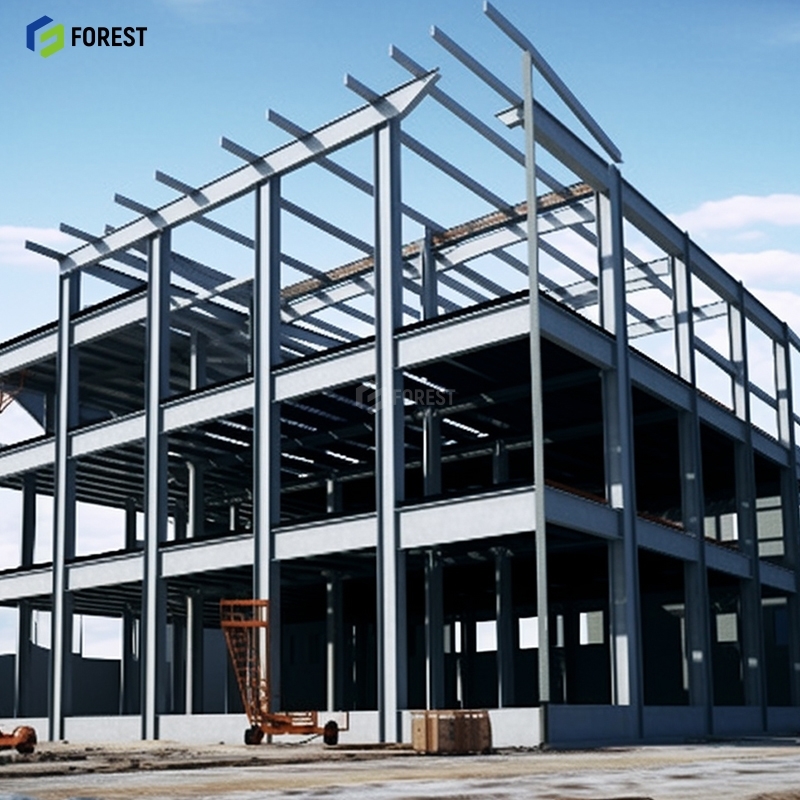 Modular Heavy Steel Frame School Dormitory Building with Fireproof Partition Reinforced Beams Welding &amp; Cutting Services
