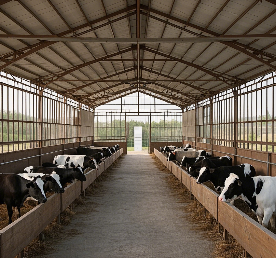 Low-cost Modern Light Prefabricated Steel Structure Farm Buildings for Sheep Goats Cows Horses with Customized Color