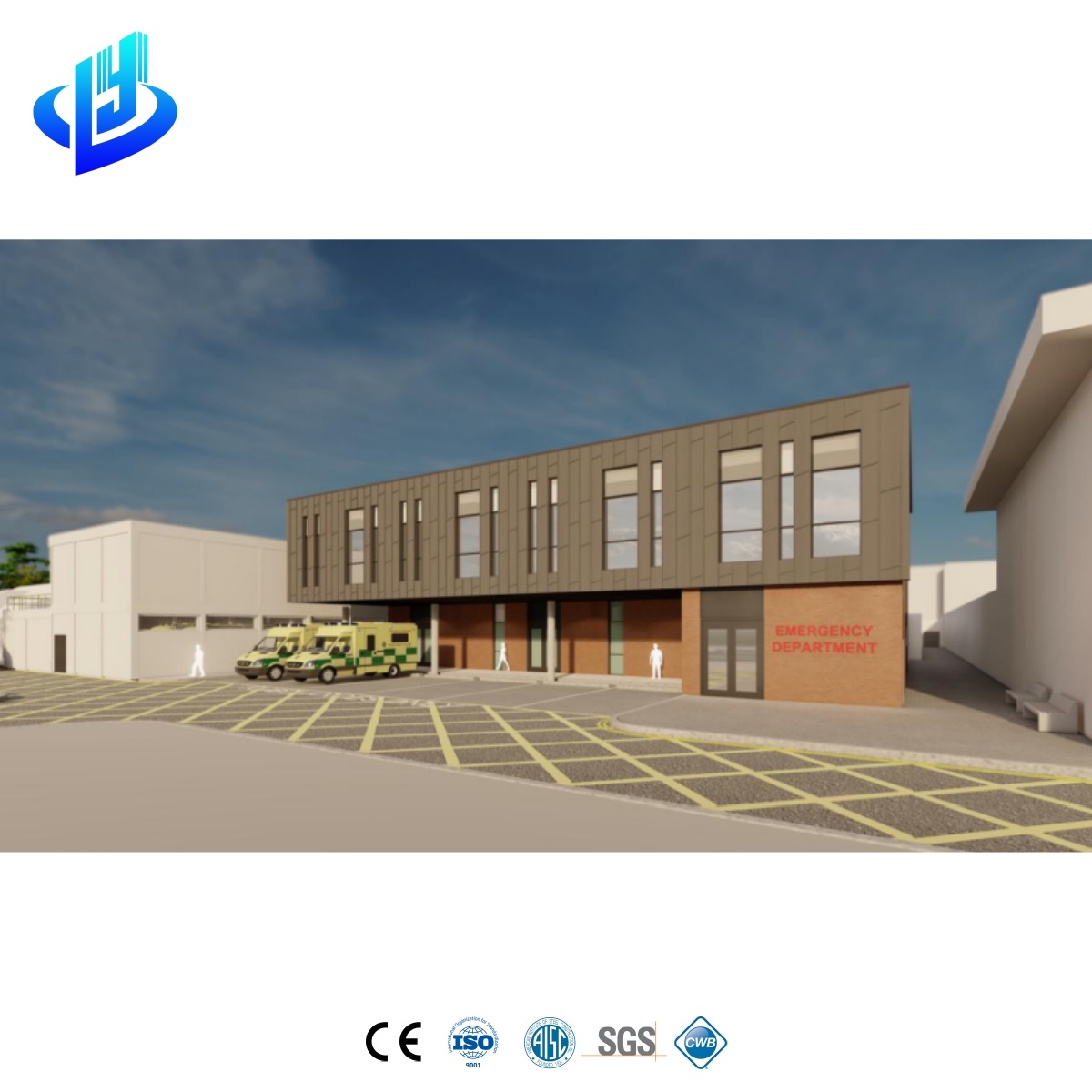 Prefabricated Steel Structure Hospital Public Project Modern Hospital OEM Steel Frame Medical Office Building